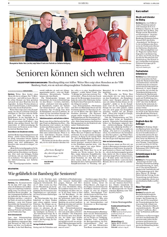 Die Zeitungsseite des Fränkischen Tags vom 15.4.2026
