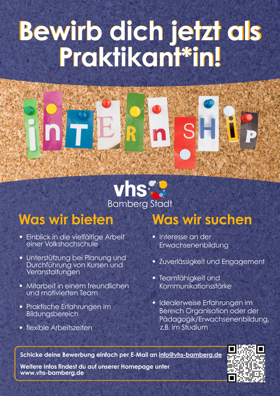 Zu sehen ist ein Stellengesuch für ein:e Praktikant:in
