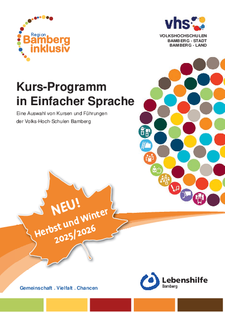 Das Bild zeigt das Cover des Programmhefts in Einfacher Sprache