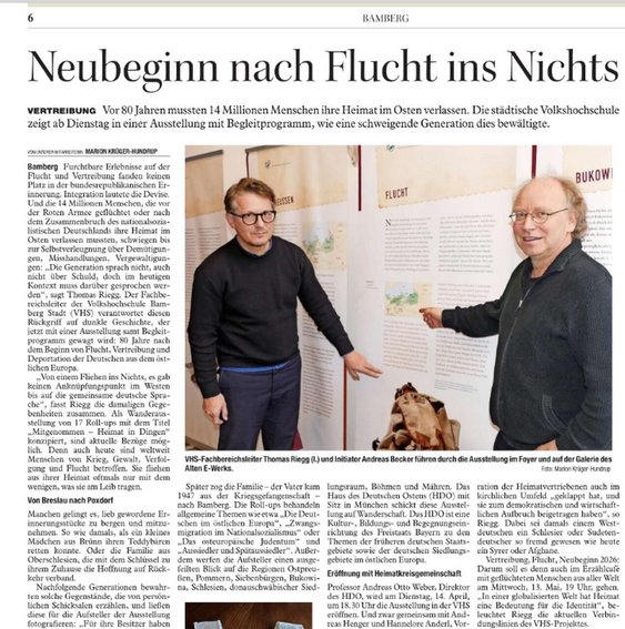Teil des FT-Artikels zur Ausstellung "Mitgenommen - Heimat in Dingen"